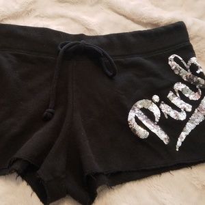 Black sparkly PINK shorts